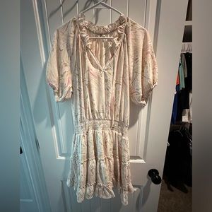 Entry white design mini dress